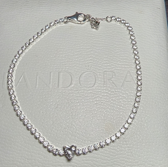 Pandora Sparkling Heart Tennis Bracelet - Picture 2 of 9